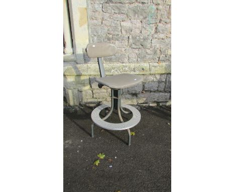 A vintage Leabank swivel and adjustable industrial office chair 