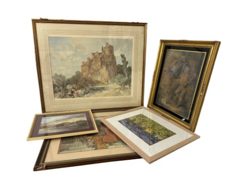 A group of five artworks, to include: William Russell Flint - limited edition print, numbered (249/850) and blindstamped belo