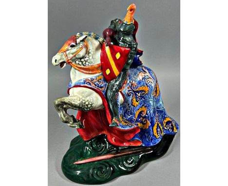 A ceramic figure of Sir Lancelot on horseback 'The Broken Lance' by Royal Doulton 