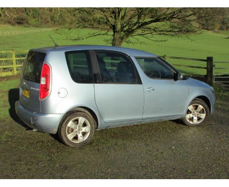A 2013 Skoda Roomster, 5 door manual in pale blue colourway, reg no MT63 ZMZ, approx mileage 65,172*PLEASE NOTE: This lot and