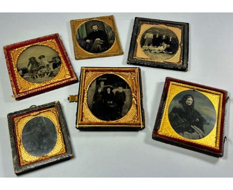 Six Ambrotype portraits, individual and group shots