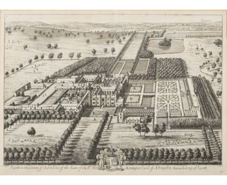 KIP, Johannes - Roycott in the County of Oxford : copper engraved print, 460 x 315 mm, attractively f & g, 18th cent.