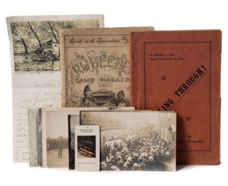 A First World War : a collection of letters, magazines, postcards, photos etc - inc. five letters dated 1917 with engraved le