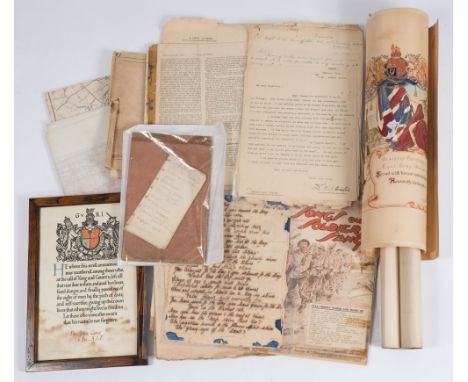 FIRST WORLD WAR EPHEMERA : an interesting collection inc. anonymous manuscript poem (1916); other poetry; letter to Capt. S.W