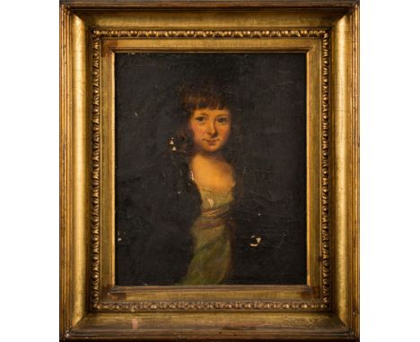 Follower of Thomas Gainsborough-A portrait of Lady Mary Cavendish as a young woman,:-half-length standingoil on canvas, 37 x 
