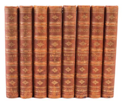 TIMBS, John - Curiosities of London : 2 vols, full red gilt morocco, illust, 4to, Virtue & Co, no date. With - Knight, Charle