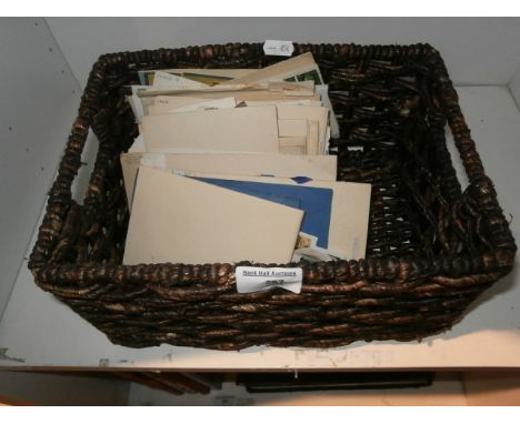 Basket of vintage card and post cards
