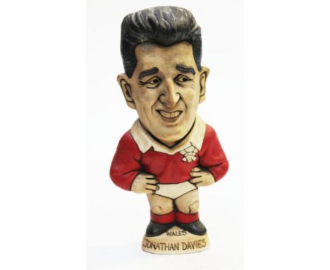 A Groggs ceramic figure of Jonathan Davies, height 22cm. Condition - good, general wear. 