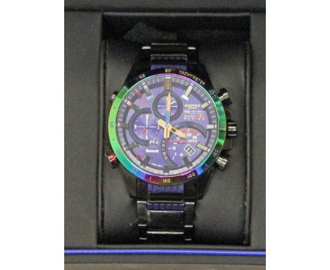 A Casio Edifice Redbull edition wristwatch, boxed.