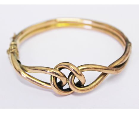 A Victorian 9ct gold bangle, diam. 6.5cm, wt.10.7g.
