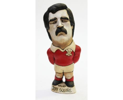 A Groggs ceramic figure of Jeff Squire, height 25cm. Condition - good, general wear.