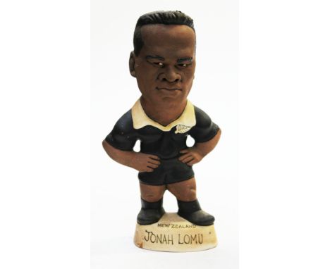 A Groggs ceramic figure of Jonah Lomu, height 26cm. Condition - good, general wear.