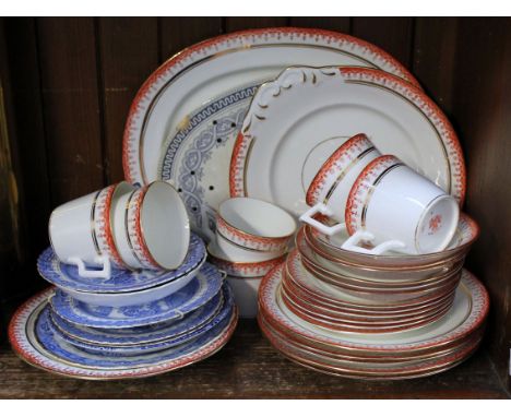 Wileman & Co china tea set together with various blue and white china. Condition - appears good, general wear.