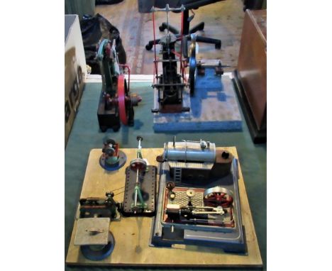 A collection of three 20th century stationary steam engines. Condition Report: Base of engine marked 'Stuart'.