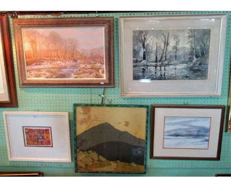 Maurice Sheppard, a 20th century oil on board, a Journey in Winter Light, Pembrokeshire, together with a 20th century framed 