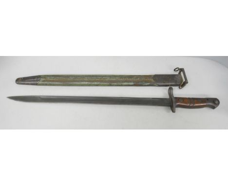 A US WWI military issue bayonet with scabbard **PLEASE NOTE THIS LOT IS NOT ELIGIBLE FOR IN-HOUSE POSTING AND PACKING** 