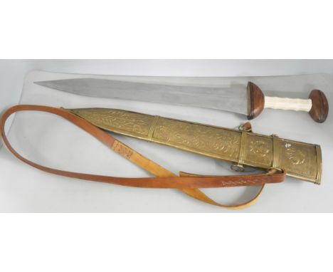 A Roman style re-enactment Gladius sword and scabbard 