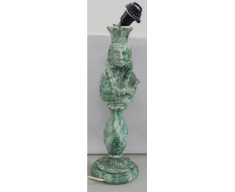 A large soapstone lamp in the form of a figure. Approximately 47cm tall. 