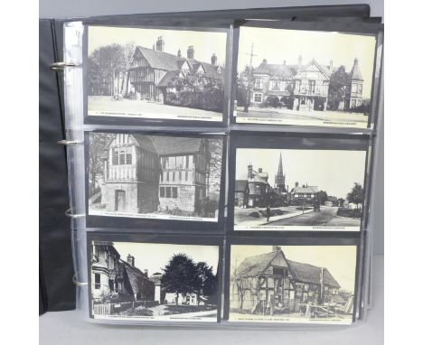 A large postcard album collection of approximately 400 original Real Photo postcards covering many topographical themes from 