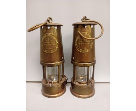 Two Eccles The Protector Lamp and Lighting Co. Miners lamps, type 6