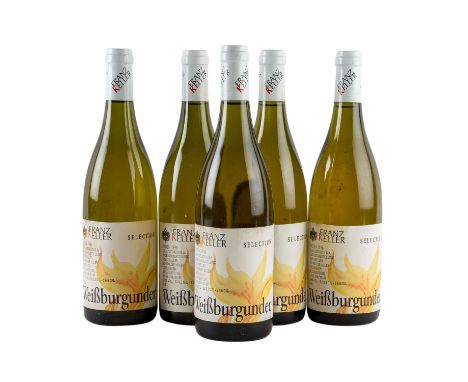 FRANZ KELLER 5 Flaschen SELECTION 1996 Region: Baden, Deutschland, Rebsorte: Weißburgunder, 12% Vol., 750 ml, Füllstand 5 x H