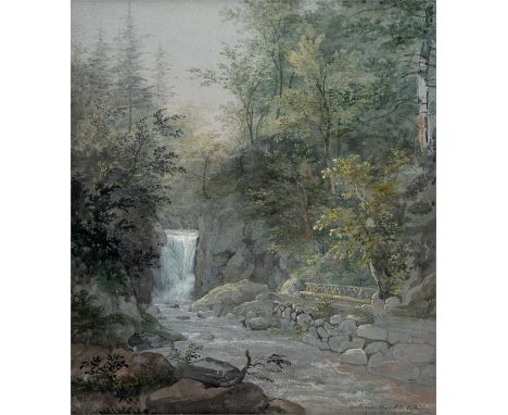 UNBEKANNTER MALER Geroldsauer Wasserfall bei Baden-BadenAquarell auf Papier, datiert 1828Lichtmass: 24,5 x 22 cm, Rahmen: 36,