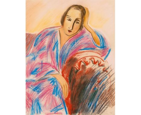 Sigismund RIGHINI (1870-1937), zugeschrieben Sitzende DameMischtechnik auf Papier, monogrammiert S.R.Lichtmass: 58 x 48 cm, R
