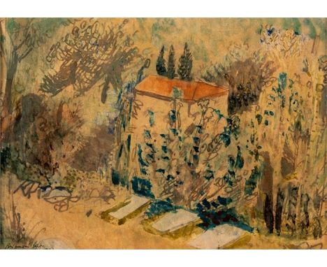 Serge BRIGNONI (1903-2002) LandschaftAquarell auf Papier, signiert und datiert 1935Lichtmass: 19 x 27 cm, Rahmen: 35 x 44,5 c