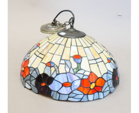 A Tiffany-style lamp shade. 44 cm diameter.