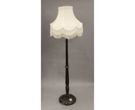 A vintage standard lamp with shade. 182 cm high overall.