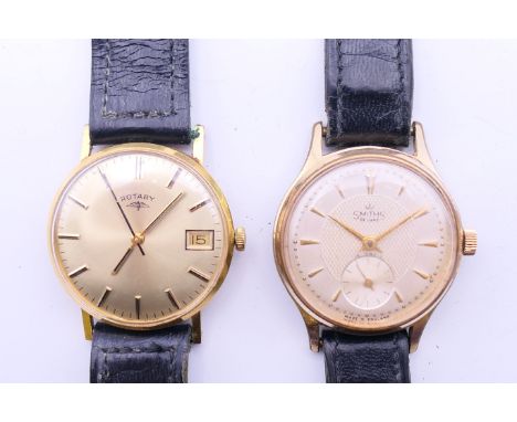 Two gentlemen's wristwatches, a Rotary and a Smiths. The former 3.25 cm wide. 