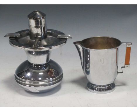 An Art-Deco table ashtray and a plated jug