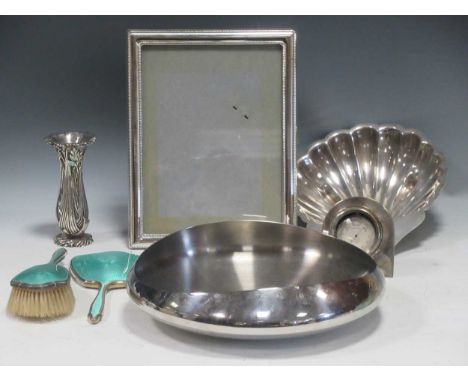 A collection of silver and plated items, to include Georg Jensen metal bowl, together with a Christofle metal vase, EPNS scal