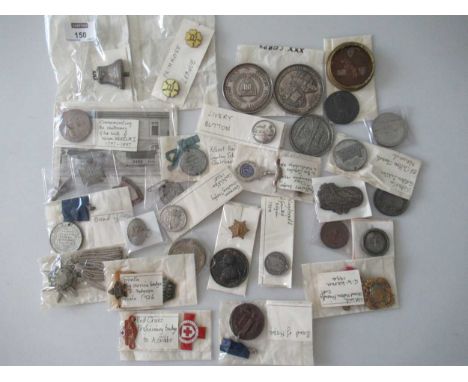A good collection of medals and badges, to include two large Oxbridge Athletics medals from 1881 and 1884, an Amalgamated Soc