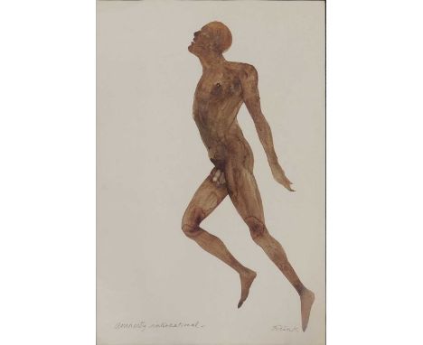 Dame Elizabeth Frink (British 1930-1993), Running Man 1980, facsimile signed, a print for Amnesty International, 76 x 50.5cm