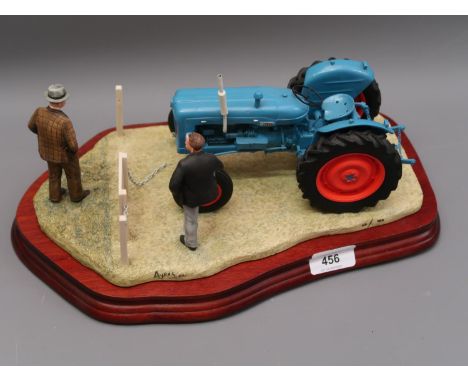 Border Fine Arts James Herriot series, Limited Edition 631 of 1500, model of New Fordson Major tractor in blue, signed Ayres,