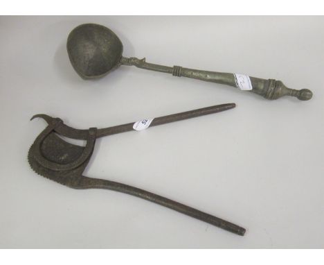 Steel betel nut cutter and a metal ladle 