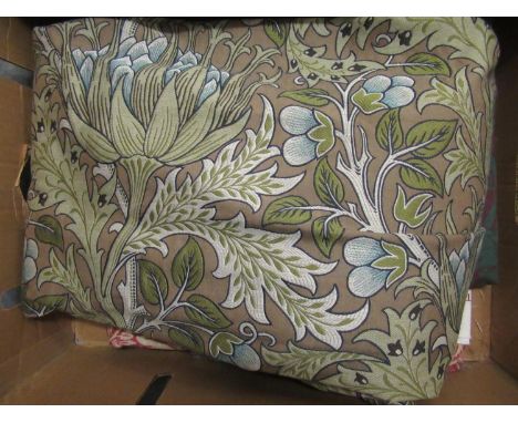 Quantity of vintage Morris & Co. artichoke fabric, approximately 11ft x 5ft, together with three other remnants 