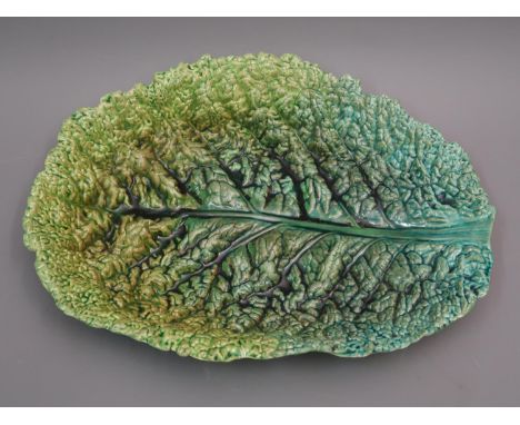 Zsolnay Zw Pecs oval leaf form dish, 12.75ins x 9.75ins  (with restorations) 