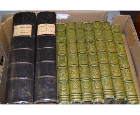 Ten volumes of Military books, includes two volumes ' The Franco- Russian War ' by Captain H. M. Hozier, includes many topogr