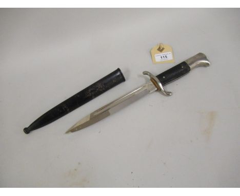 German World War II dagger, the blade stamped ' Paul Seilheimer Solingen ', with metal scabbard 