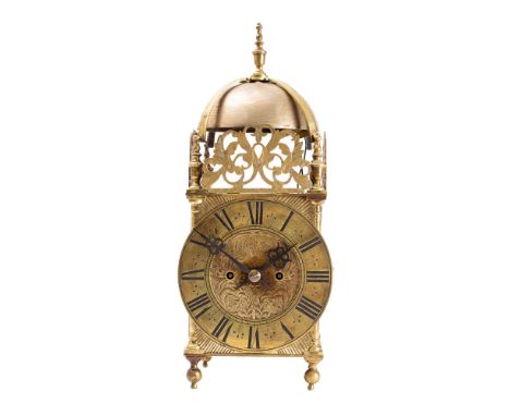 Peter Amyot, Norwich a Victorian lantern mantel clock the eight-day duration, double-fusee movement striking the hours on a b