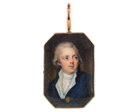 Circle of Ozias Humphry (British 1742-1810)A memorial miniature portrait of a gentleman, possibly a member of the Dormer Stan