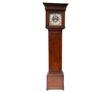 Benjamin Rogers, Chesterfield, an oak longcase clock the eight-day duration movement striking the hours on a bell with the tw