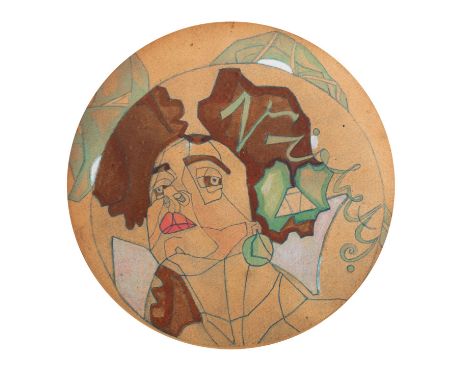 Irene Handl (British, 1901-1987)Sketch of Irene's sister, LianeInk and Watercolour on card24 x 24 cm, (Tondo)