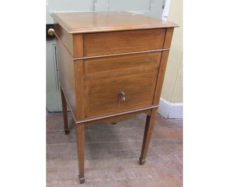 A vintage floorstanding gramophone The Algraphone, with chrome fittings, the front elevation enclosed by a single pull out dr