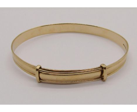 9ct adjustable bangle, 13.2g 