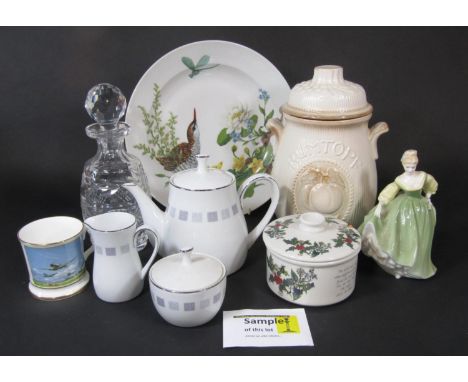 A collection of miscellaneous ceramics including a Royal Doulton figure - Fair Lady HN2193, Noritake China Arroyo teawares, a