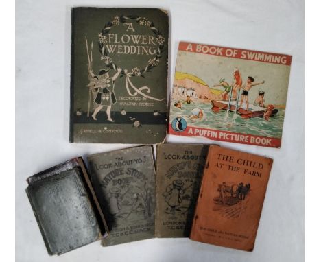 Walter Crane, - A Flower Wedding, Cassell &amp; Co, 1905, A Puffin Picture Book entitled A Book of Swimming, various vintage 