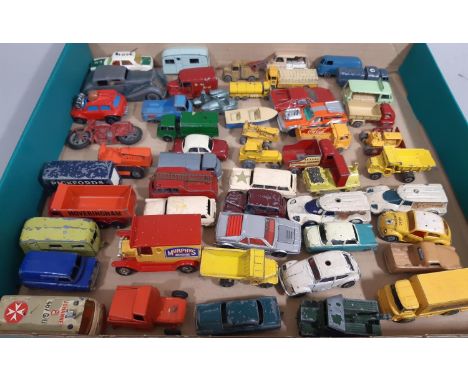 Collection of unboxed vintage small model cars, most by Lesney and others by Corgi Juniors, Siku etc, playworn 